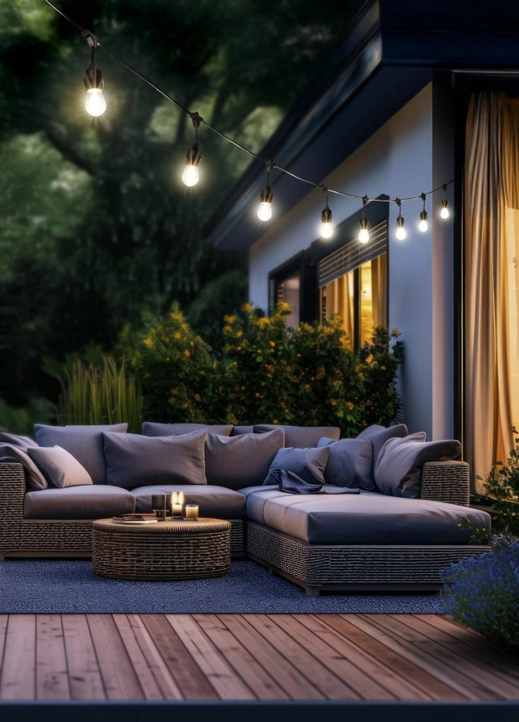 Ghirlanda da giardino loft CHAIN 10xE27 nera IP44 RL