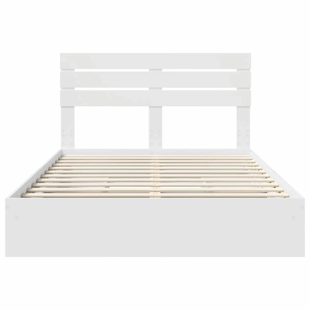 Letto con Contenitore Bianco 160 x 200 cm Legno multistrato 3411554