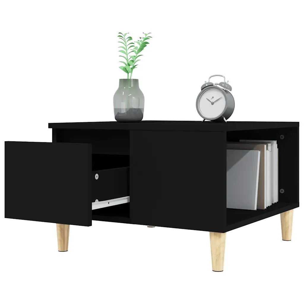 Tavolino da Salotto Nero 55x55x36,5 cm in Legno Multistrato 821077