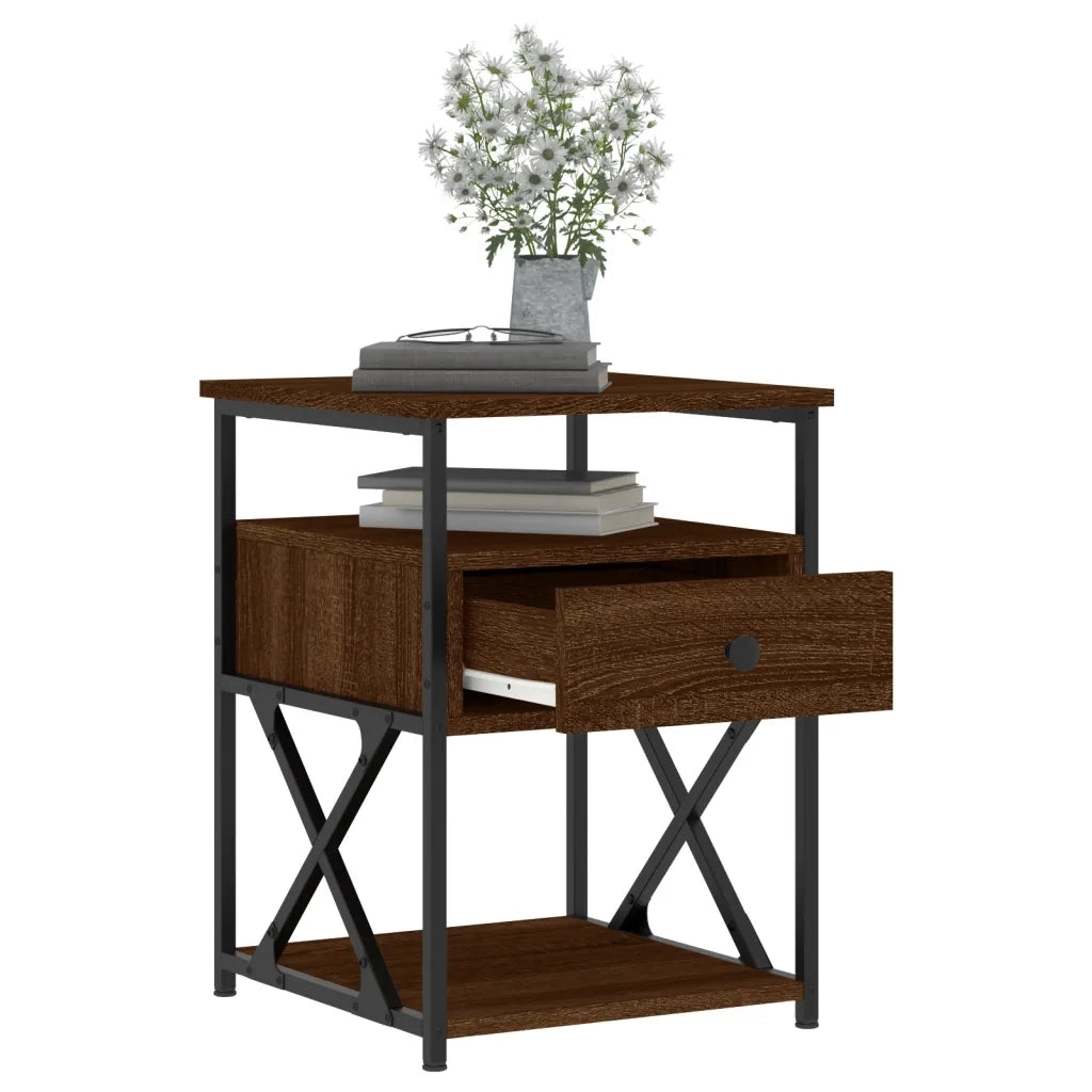 Comodino Rovere Marrone 40x42x55 cm in Legno Multistrato 826081