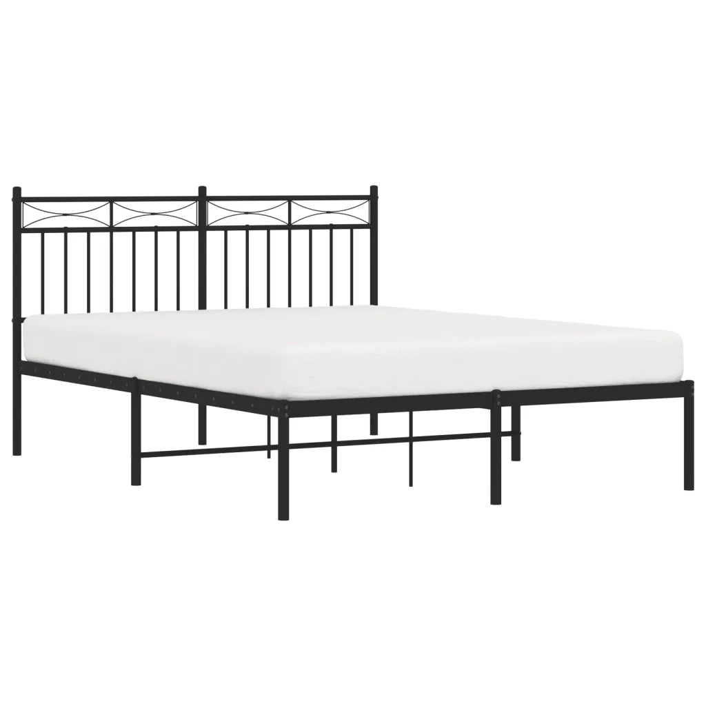 Giroletto con Testiera in Metallo Nero 140x190 cm 373691