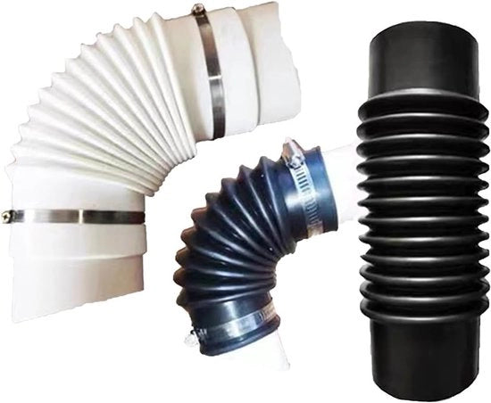 Slango di gomma rigido - Bocchetta di scarico flessibile - Espansione di condotta idraulica - Resistente alla corrosione e resistente alla piega - Ø 50 mm - Nero