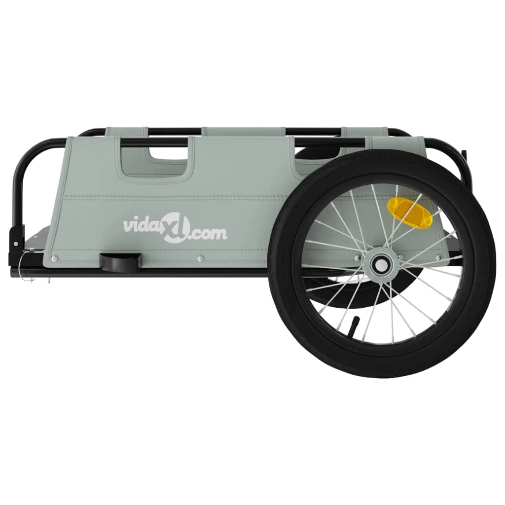Rimorchio per trasporto biciclette tessuto Oxford ferro grigio 02_0044395