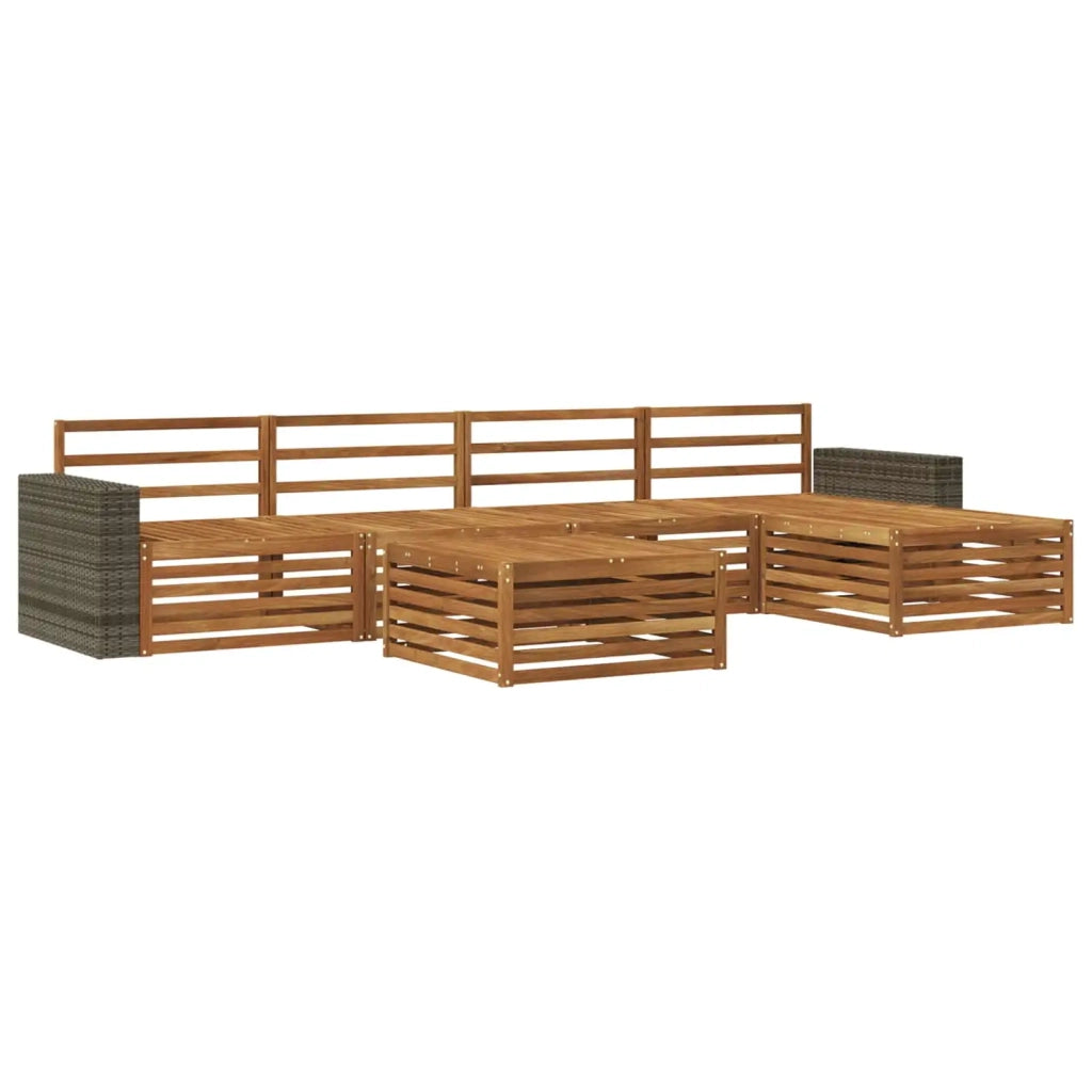 Set di divani da esterno 6 pcs Naturale 79 x 79 x 37 cm