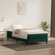 Letto a Molle senza Materasso Verde Scuro 80x220 cm Velluto 3315852