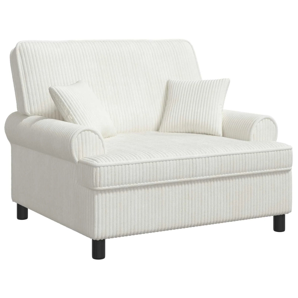 Poltrona XXL con cuscini Crema Tessuto a 1,5 linee 42043499