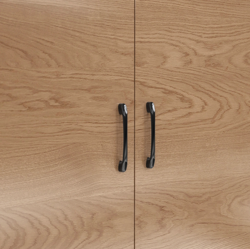 Credenza da cucina con LED, vano centrale e ripiani regolabili
