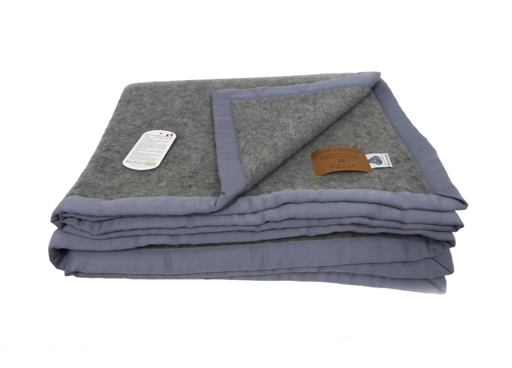 Coperta Invernale Modello Lambswool In 100% Pura Lana Vergine - Singolo - Grigio Fumo