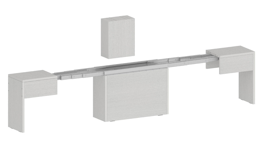 Set 2 Panche Allungabili 66/290x25x45 cm Pratika Singola A e B Larice Bianco