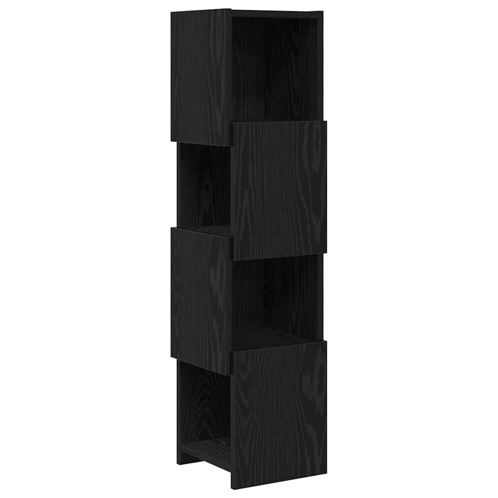 Mobile angolare 25,5x25x102cm Legno ingegnerizzato Rovere Nero 889806