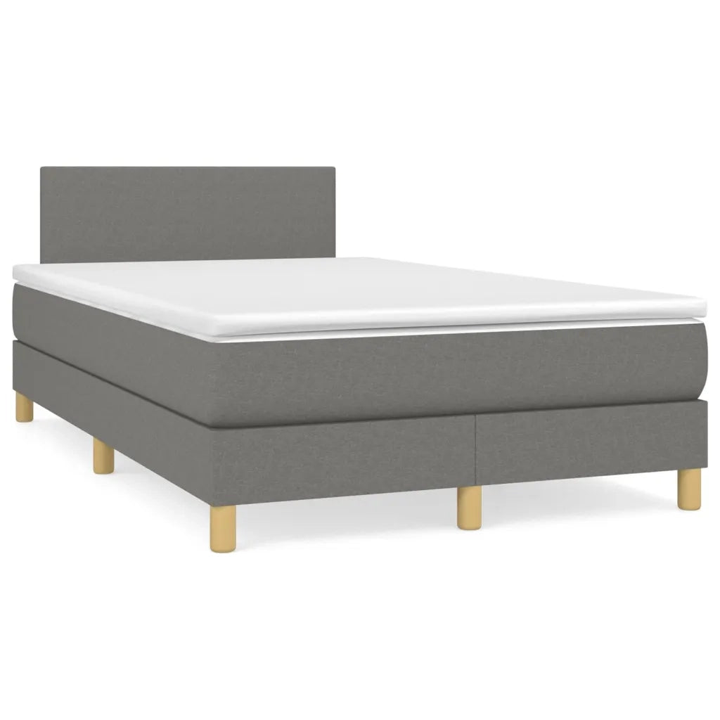 Giroletto a Molle con Materasso Grigio Scuro 120x200 cm Tessuto 3140442