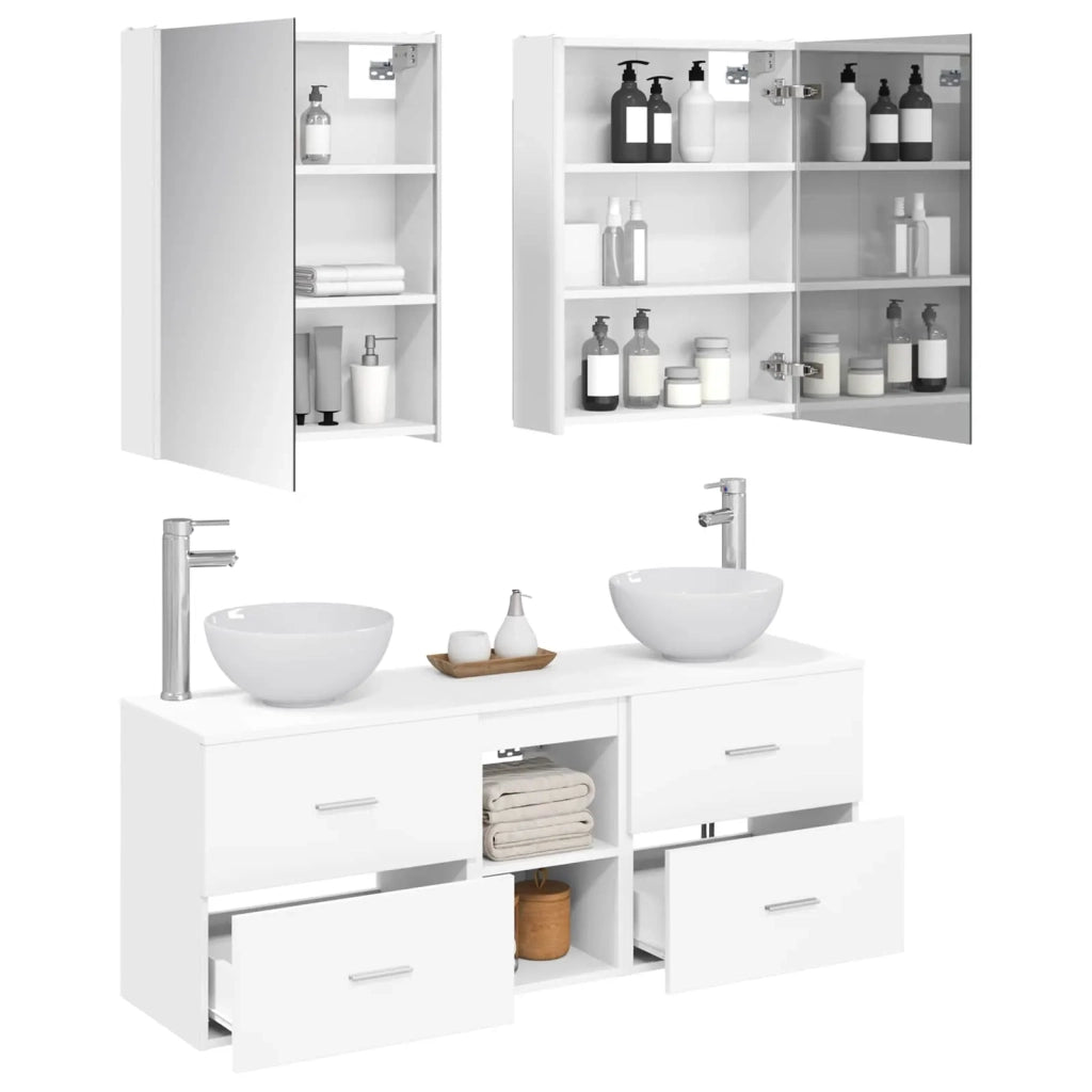 Set di Armadi da Bagno 5 pcs Bianco 53 x 15,5 x 70 cm 3406687