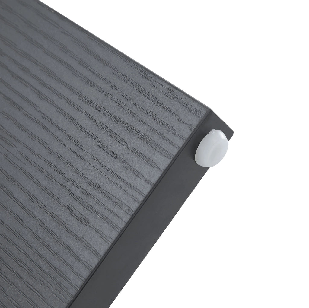 Set di 2 tavolini rotondi in MDF con rivestimento PVC; noce e nero