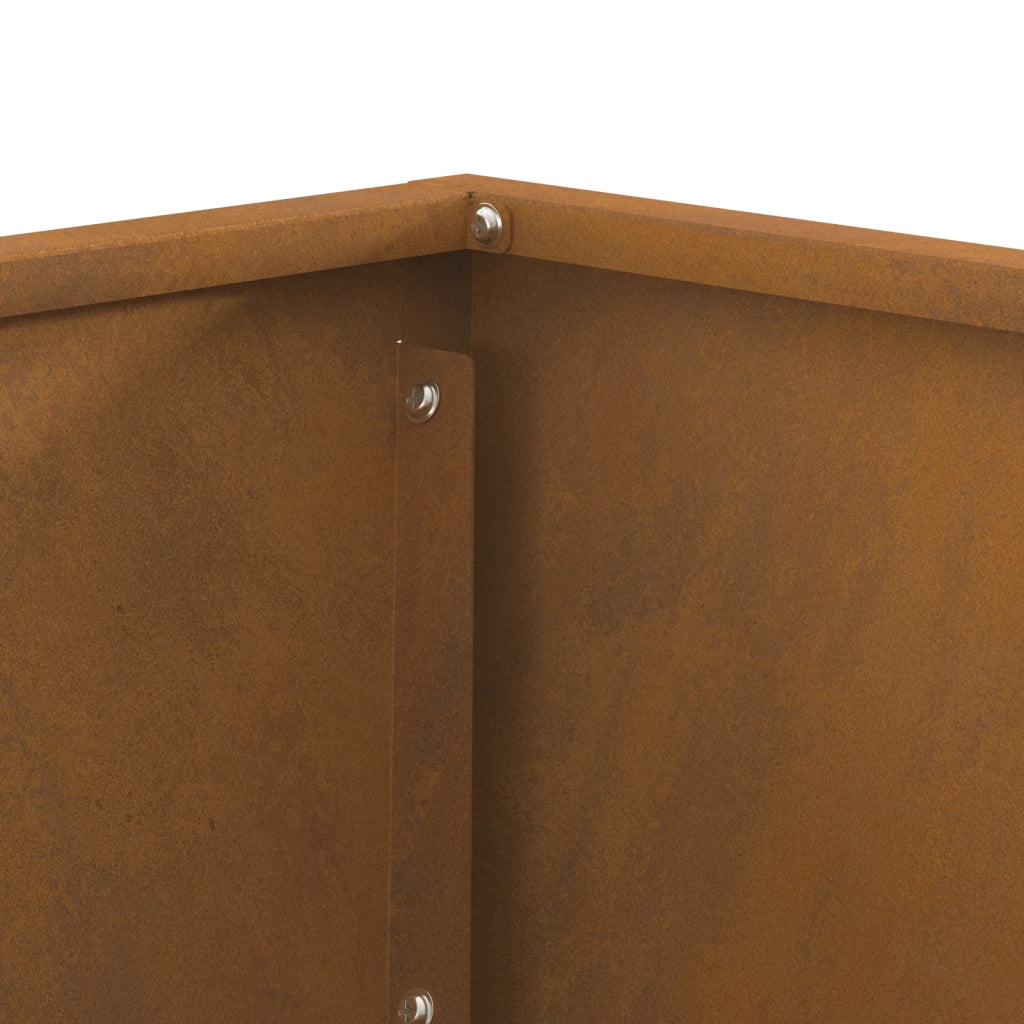 Focolare quadrato marrone 60x60x35 cm in acciaio antiruggine