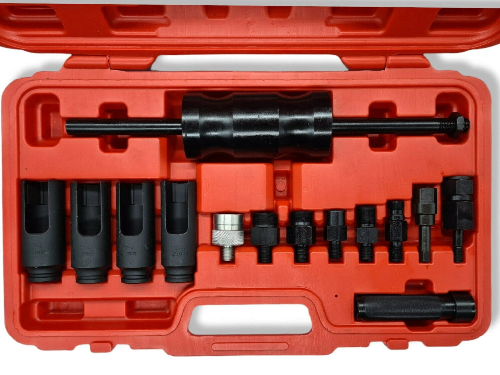 Kit estrattore iniettori motore diesel 14 pz universale con martello scorrevole