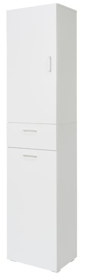 Armadio 1 Anta con Cassetto e Cestello 45x32x195 cm in MDF Bianco
