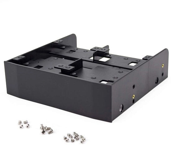 Montaggio beugel per dischi rigidi e SSD da 2,5/3,5 pollici - compatibile con bay 5,25 pollici - materiale resistente - progettato multifunzionale - inclusi viti di montaggio - bay per dischi rigidi