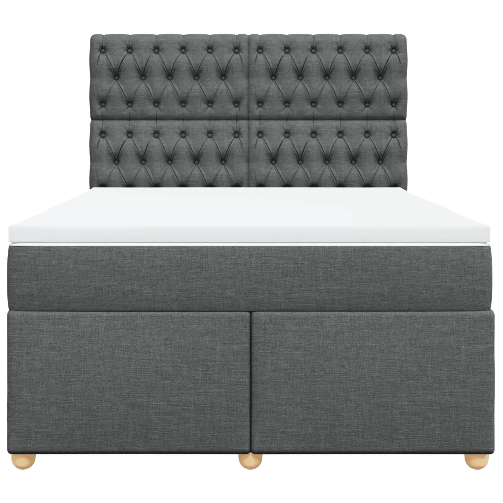 Giroletto a Molle con Materasso Grigio Scuro 140x200cm Tessuto 3291311