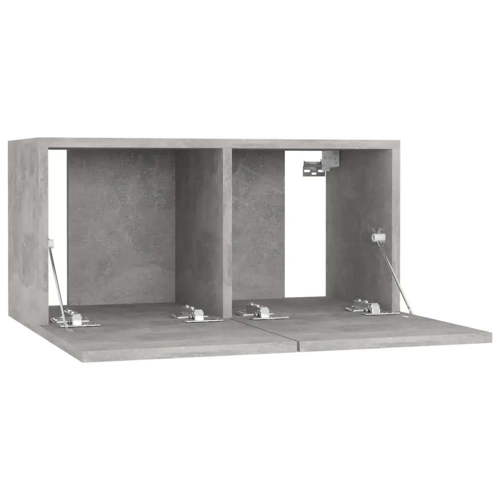 Mobili TV 4 pz Grigio Cemento 60x30x30 cm in Legno Multistrato 3079059