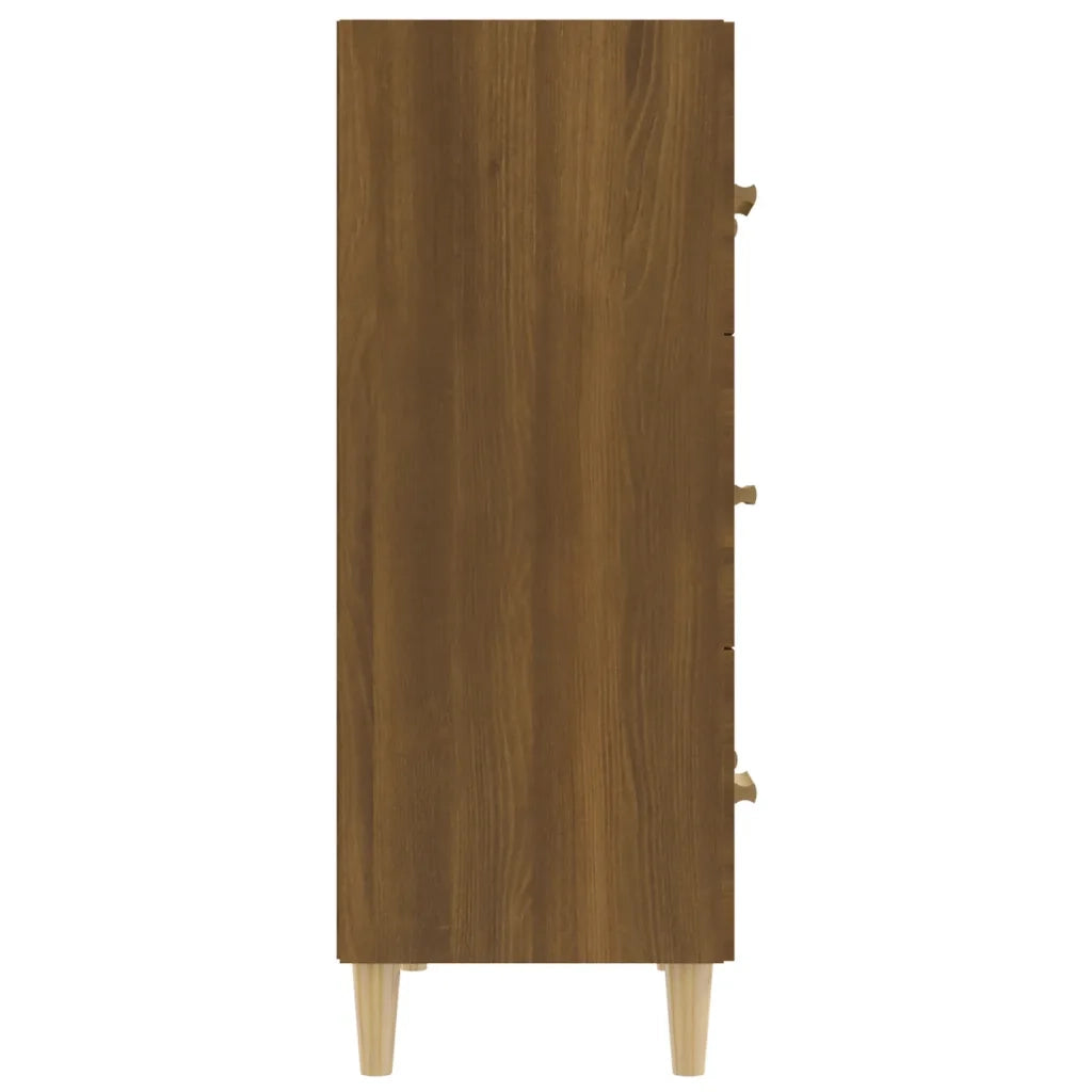 Credenza Rovere Marrone 70x34x90 cm in Legno Multistrato 817347