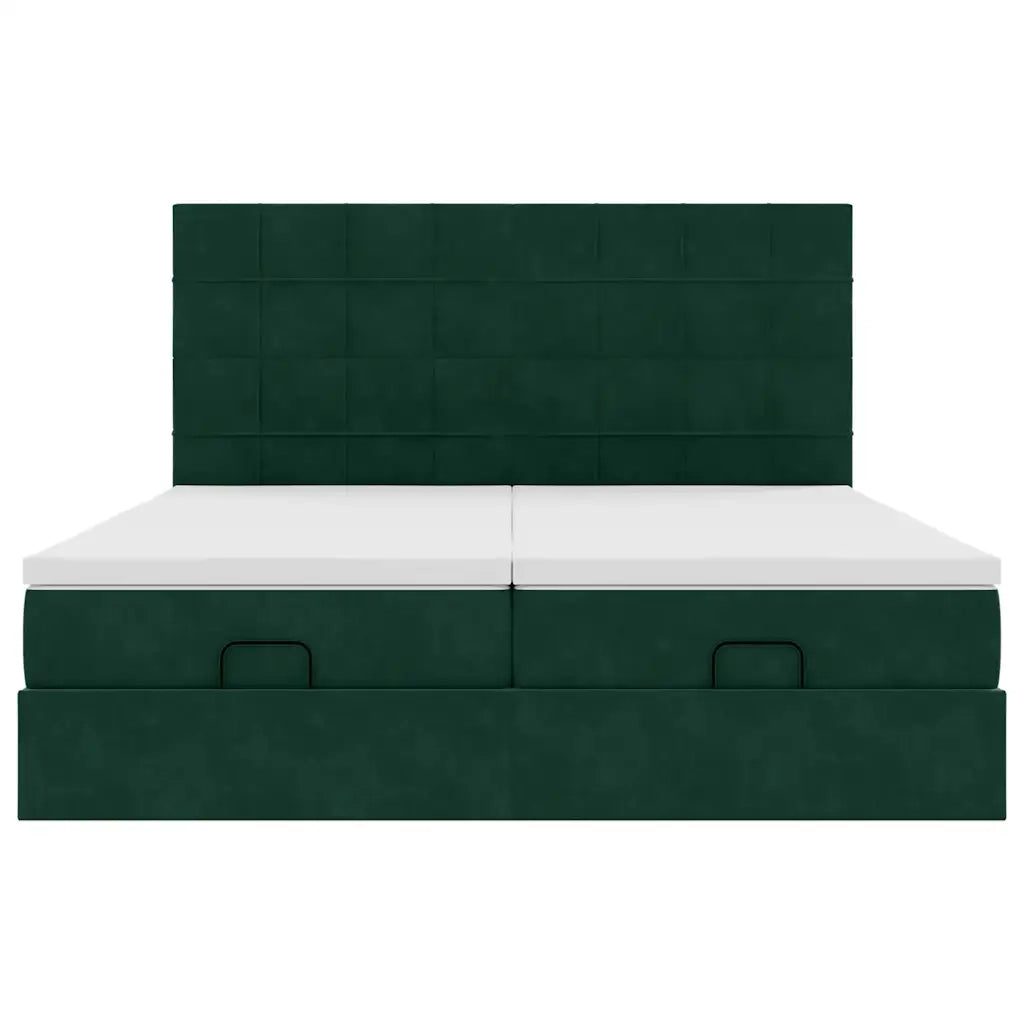 Struttura Letto Pouf con Materassi 160x200 cm Velluto