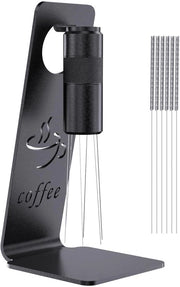 Strumento WDT in alluminio lega, spessore 0,25 mm, strumento WDT in acciaio inossidabile, espresso, 6 aghi, distributore di caffè con standard magnetico (nero scuro, 0,25 mm)