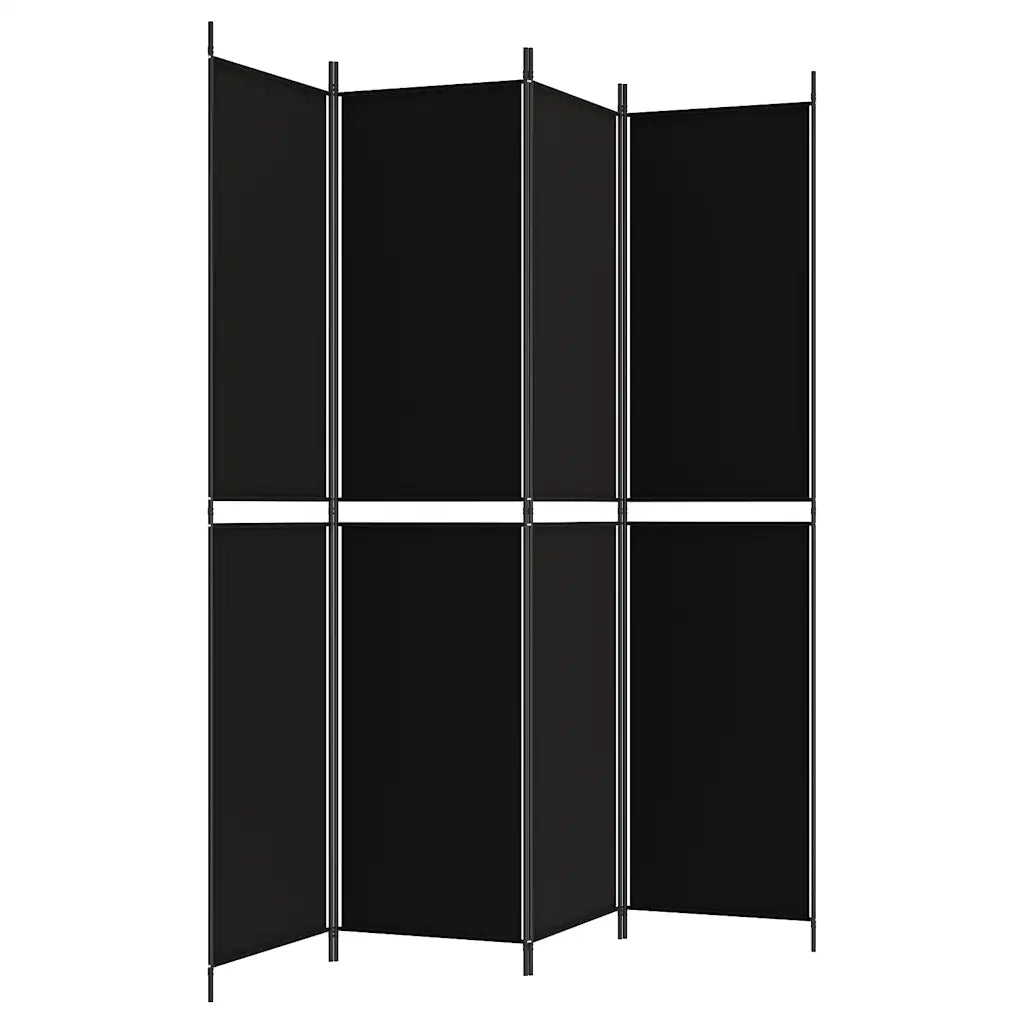 Divisorio a 4 Pannelli Nero 200x220 cm in Tessuto cod mxl 64639