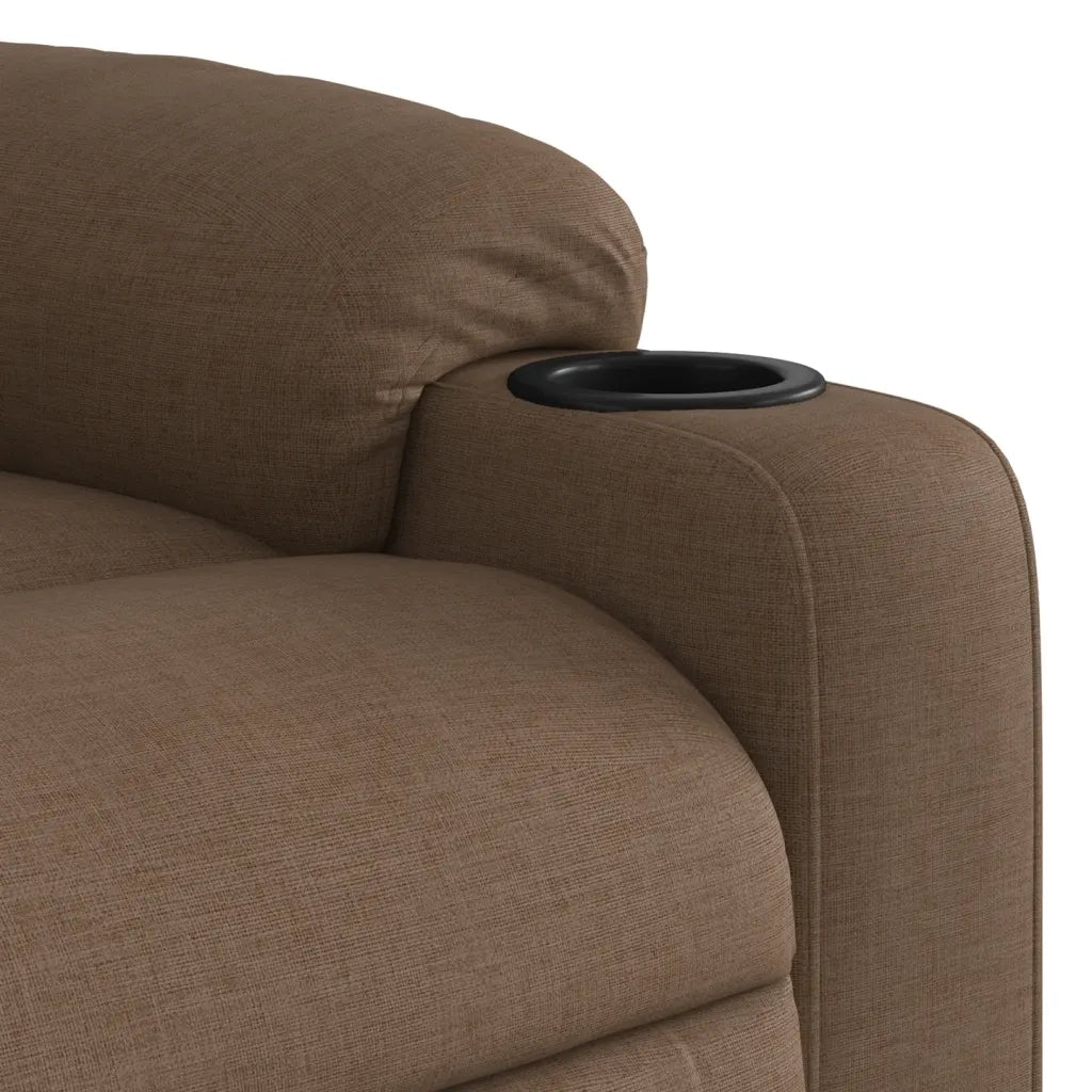 Divano Sedia-Poltrona Massaggiante Reclinabile Marrone in Tessuto 317986