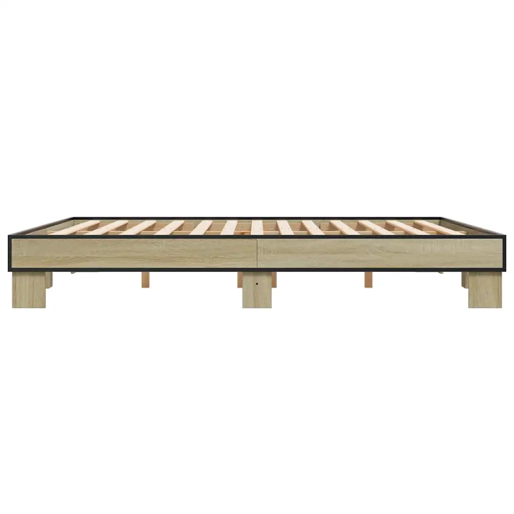 vidaXL Giroletto Rovere Sonoma 200x200 cm Legno Multistrato e Metallo