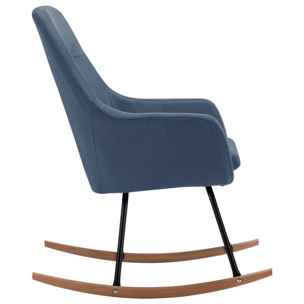 Sedia a Dondolo Blu in Tessuto 289541