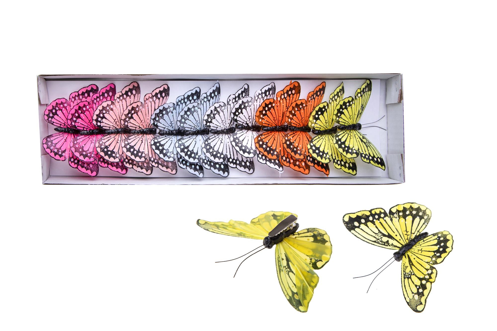 Set 36 Farfalle con Clip Larghezza 10 cm