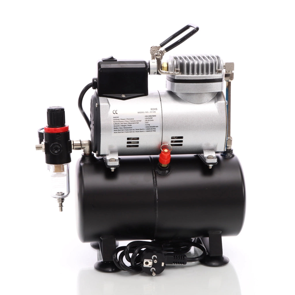 Compressore per aerografo AF186 con serbatoio riduttore di pressione 4 bar Start-stop automatico