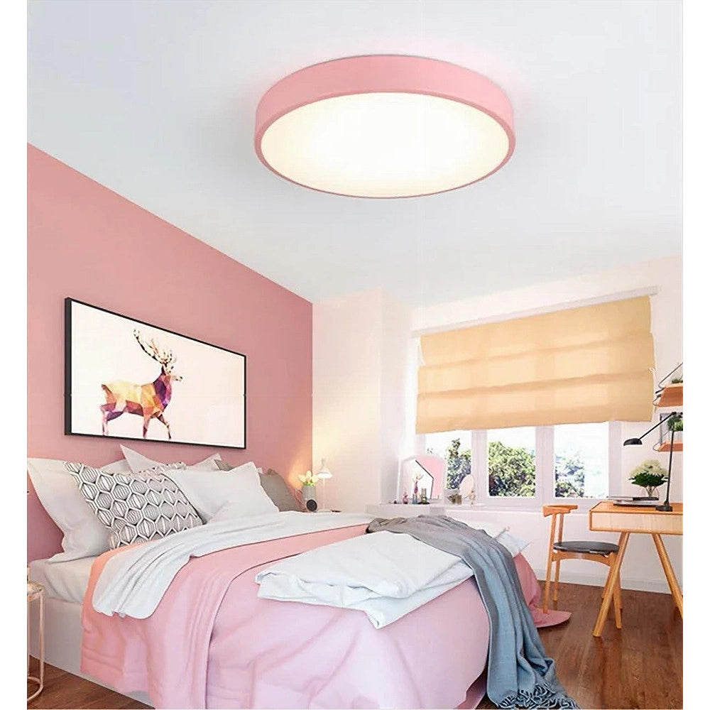 Trade Shop - Plafoniera Led 70 W Rotonda Lampada Soffitto Rosa Lampadario Luce Naturale 02621 -