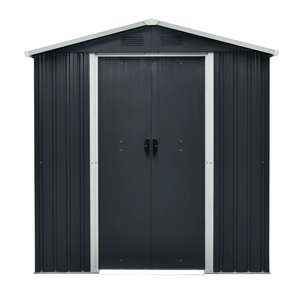 Capanno degli attrezzi antracite 131 x 194 x 184 cm capanno degli attrezzi, capanno, metallo