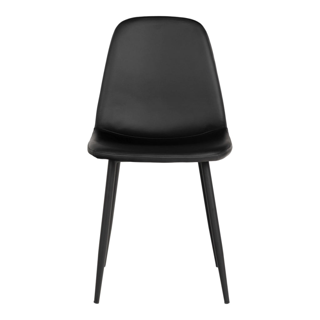Set di 2 Sedie Stockholm, Nero, Similpelle, 54x44x88 cm