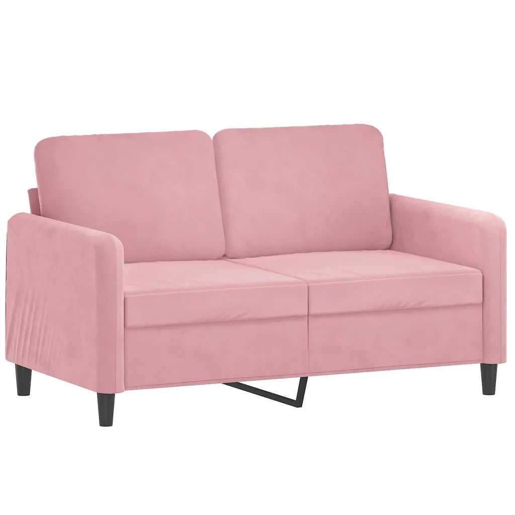 Set di Divani 2 pz con Cuscini Rosa in Velluto 3202037