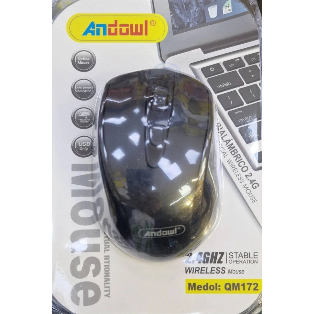 Trade Shop - Mouse Wireless 2,4 Ghz Usb Sensore Ottico Senza Fili Con Indicatore Batteria Scarica Qm172 -