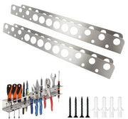 Set di Onde di Sostegno per Zangole, 2 pezzi, 40 cm, Sostegno per Parete in Acciaio Inox, Kit di Sostegno per Strumenti con Viti e Tubo di Espansione, Onde di Sostegno per Chiavi per Garage, Officina e Casa