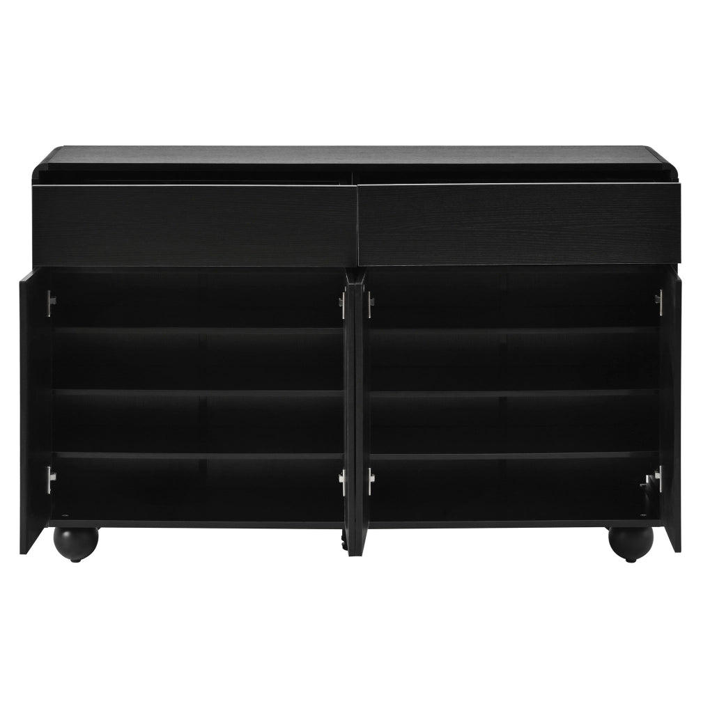 Credenza nera 140 cm con 2 cassetti e 4 ante