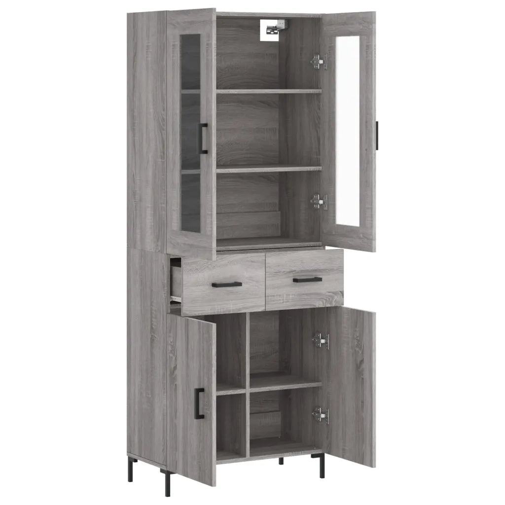 Credenza Grigio Sonoma 69,5x34x180 cm in Legno Multistrato 3198535