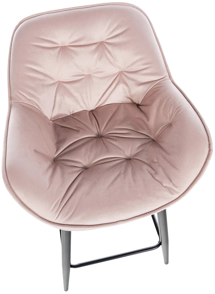 Sgabello da bar Gibson in velluto altezza seduta 76 cm rosa
