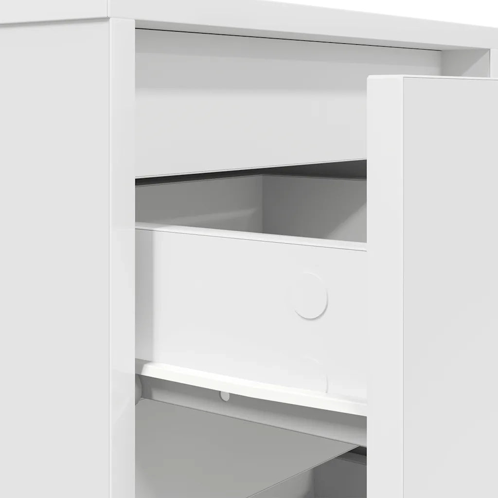 vidaXL Comodini con Luci LED Bianco 38x34x65 cm