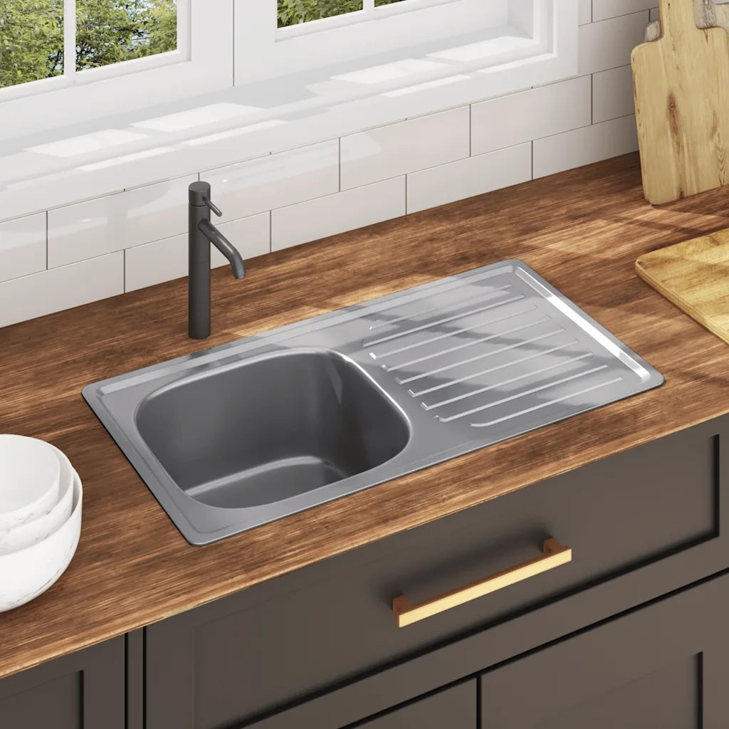 Lavello da Cucina con Filtro e Sifone in Acciaio Inox cod mxl 44480