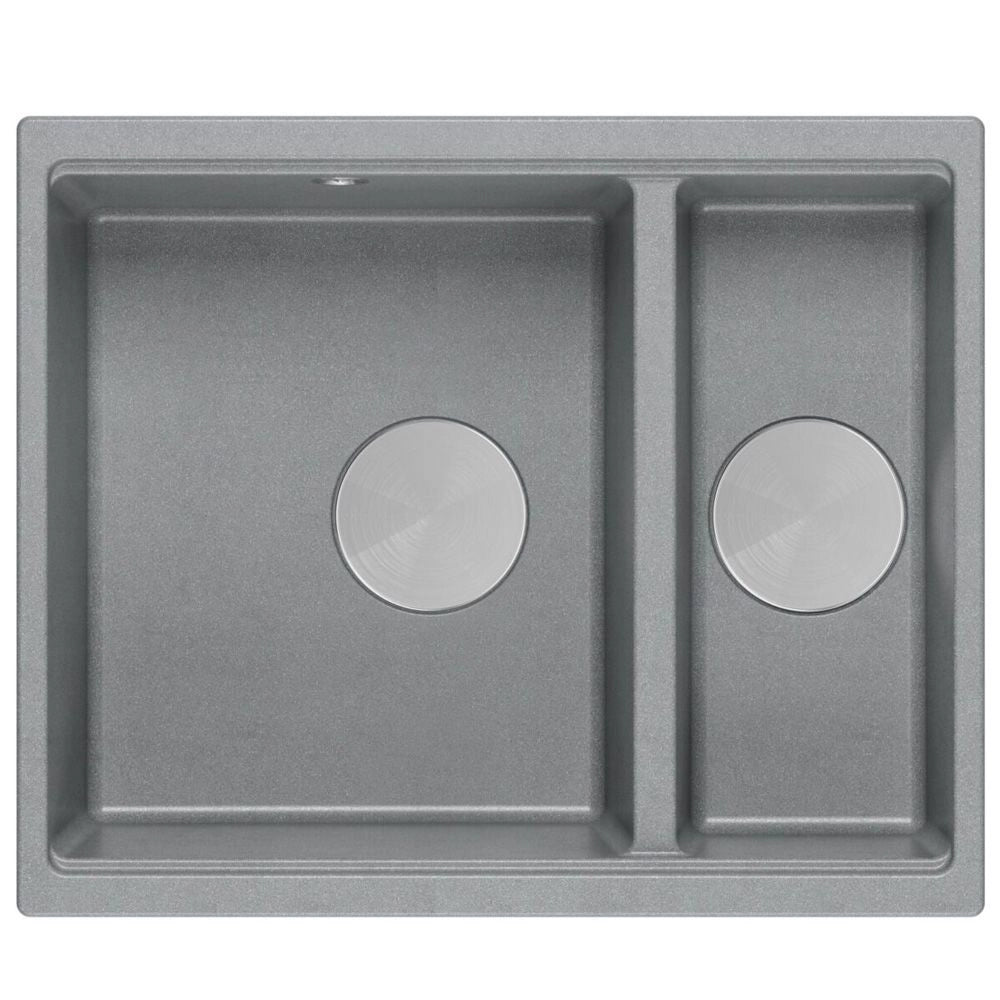 Lavello In Granito Logan 150 Grey Metallic Tappo acciaio