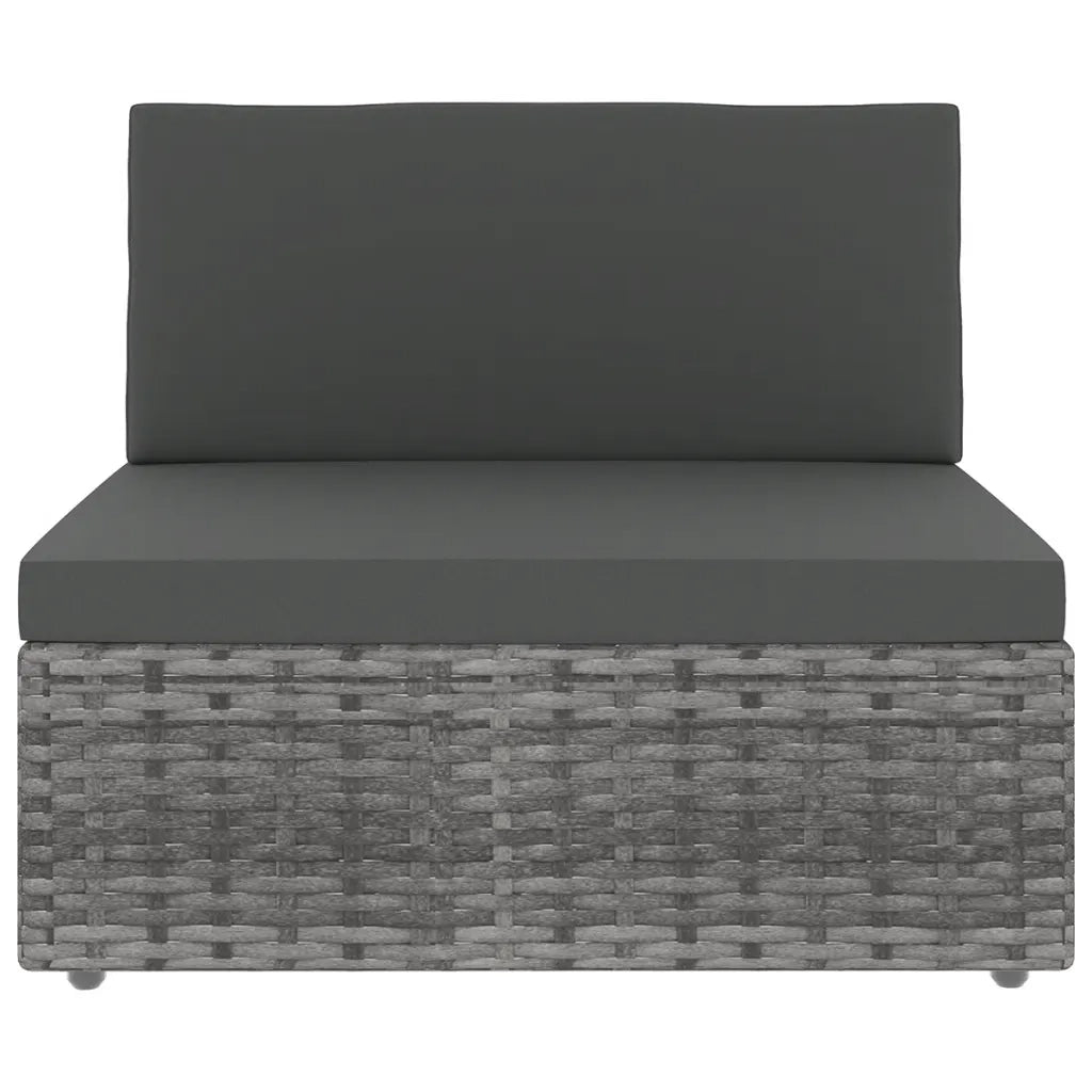 Set Divani da Giardino 7 pz con Cuscini in Polyrattan Grigio cod mxl 36120