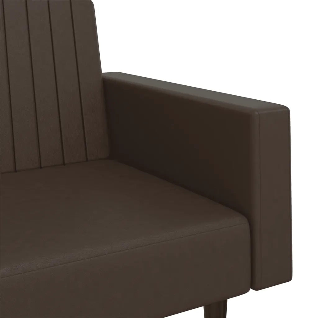 Divano letto | Sof¨¤ letto | Letto singolo a 2 Posti Marrone in Similpelle