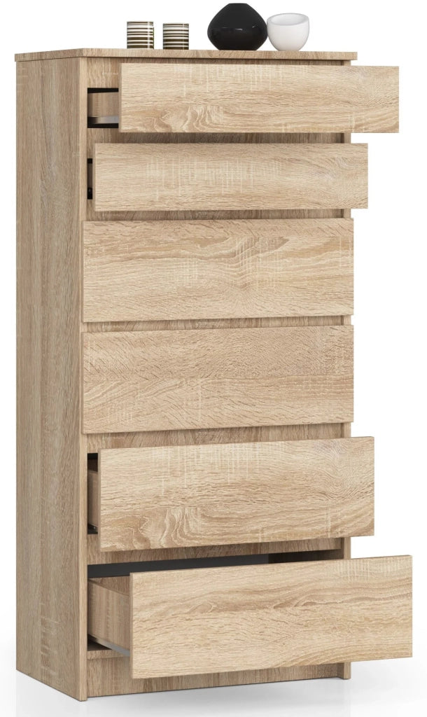 Cassettiera AKORD K60 Cassettiera Sonoma Quercia 60 cm 6 cassetti 60x40x130 cm