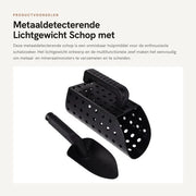 Scoopa per sabbia e metal detector con schermo multifunzionale - luce - zeef rondo con gusci rotondi - inclusa copertura - materiali ABS di alta qualità