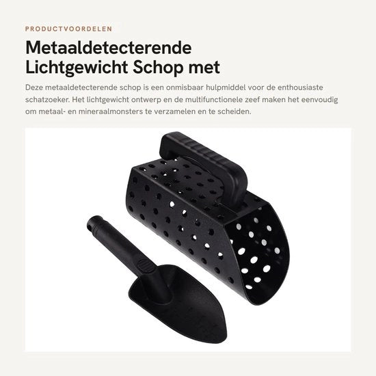 Scoopa per sabbia e metal detector con schermo multifunzionale - luce - zeef rondo con gusci rotondi - inclusa copertura - materiali ABS di alta qualità