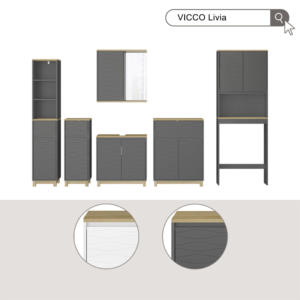 Vicco Specchio da bagno Antracite 60 x 63 cm